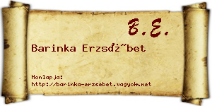 Barinka Erzsébet névjegykártya