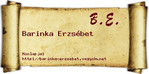 Barinka Erzsébet névjegykártya
