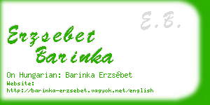 erzsebet barinka business card
